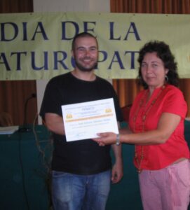 premio Jerónimo Paché a la naturopatía a Jose Antonio Sánchez. Naturópata